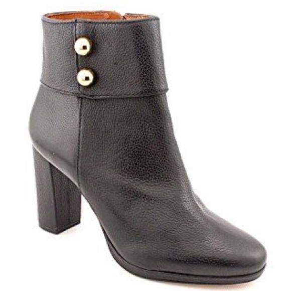 Kate Spade Bridgette Women’s Black Leather Platform  Heeled Ankle Booties Boots - Picture 1 of 15
